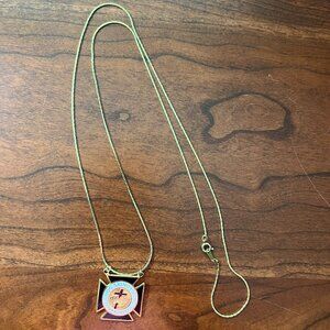 Gold Chain with Hoc Signo Vinces Pendant